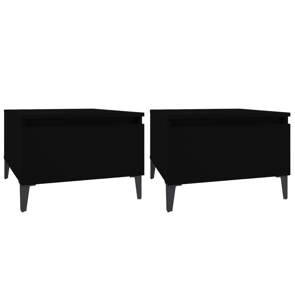 Tavolini 2pz Neri 50x46x35 cm in Legno Multistrato - homemem39