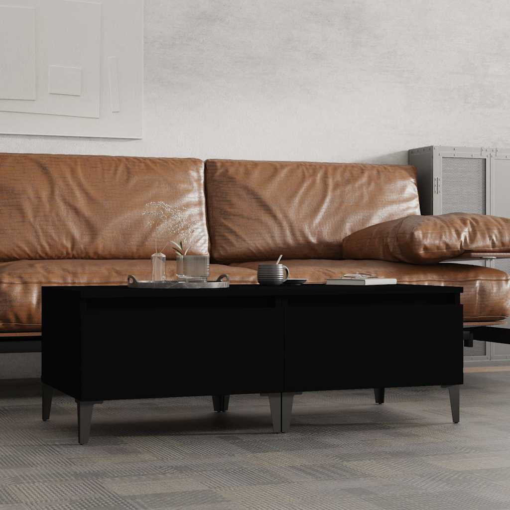 Tavolini 2pz Neri 50x46x35 cm in Legno Multistrato