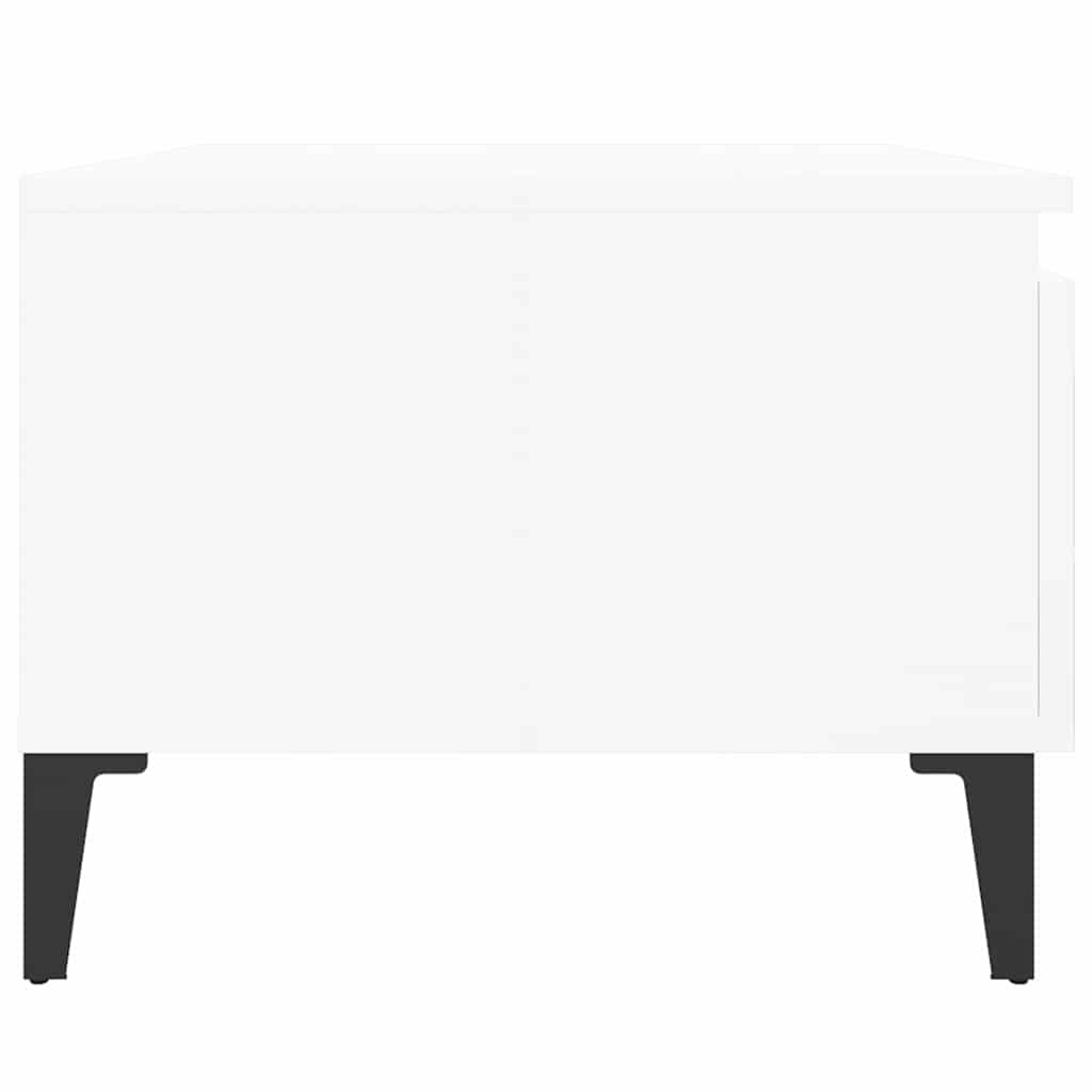 Tavolino Bianco Lucido 50x46x35 cm in Legno Multistrato