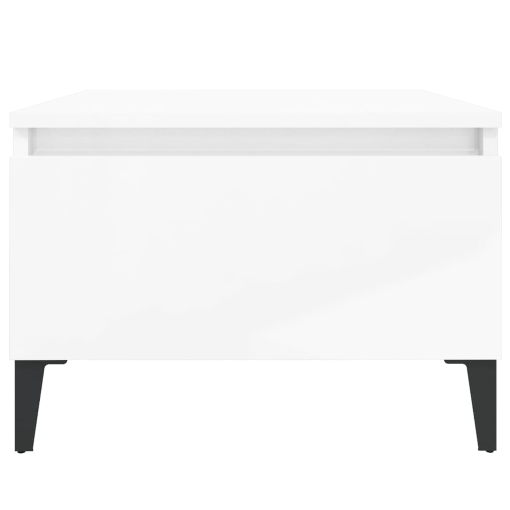 Tavolini 2pz Bianco Lucido 50x46x35 cm in Legno Multistrato - homemem39