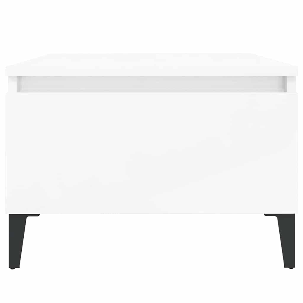 Tavolini 2pz Bianco Lucido 50x46x35 cm in Legno Multistrato