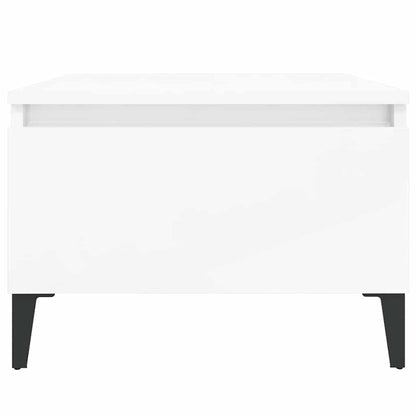 Tavolini 2pz Bianco Lucido 50x46x35 cm in Legno Multistrato