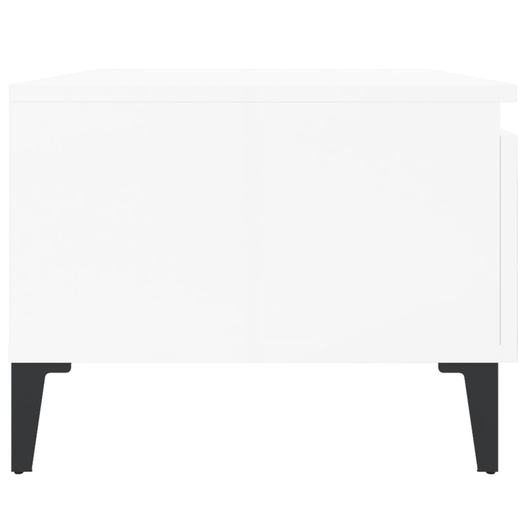 Tavolini 2pz Bianco Lucido 50x46x35 cm in Legno Multistrato - homemem39