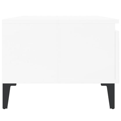 Tavolini 2pz Bianco Lucido 50x46x35 cm in Legno Multistrato - homemem39