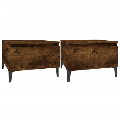 Tavolini 2pz Rovere Fumo 50x46x35 cm in Legno Multistrato - homemem39