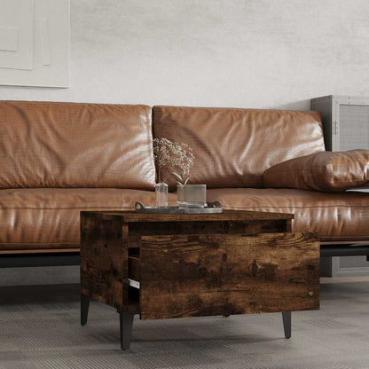 Tavolini 2pz Rovere Fumo 50x46x35 cm in Legno Multistrato