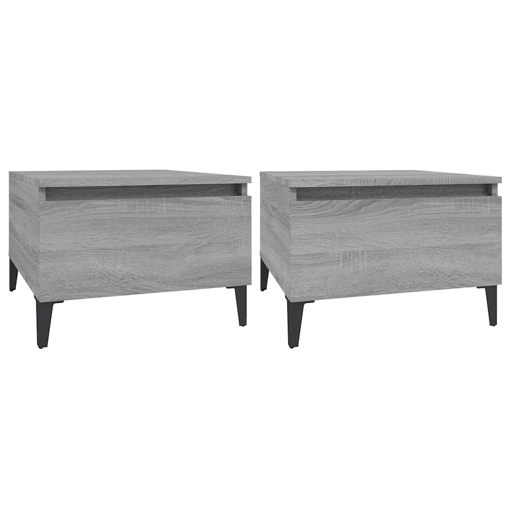 Tavolini 2pz Grigio Sonoma 50x46x35 cm in Legno Multistrato