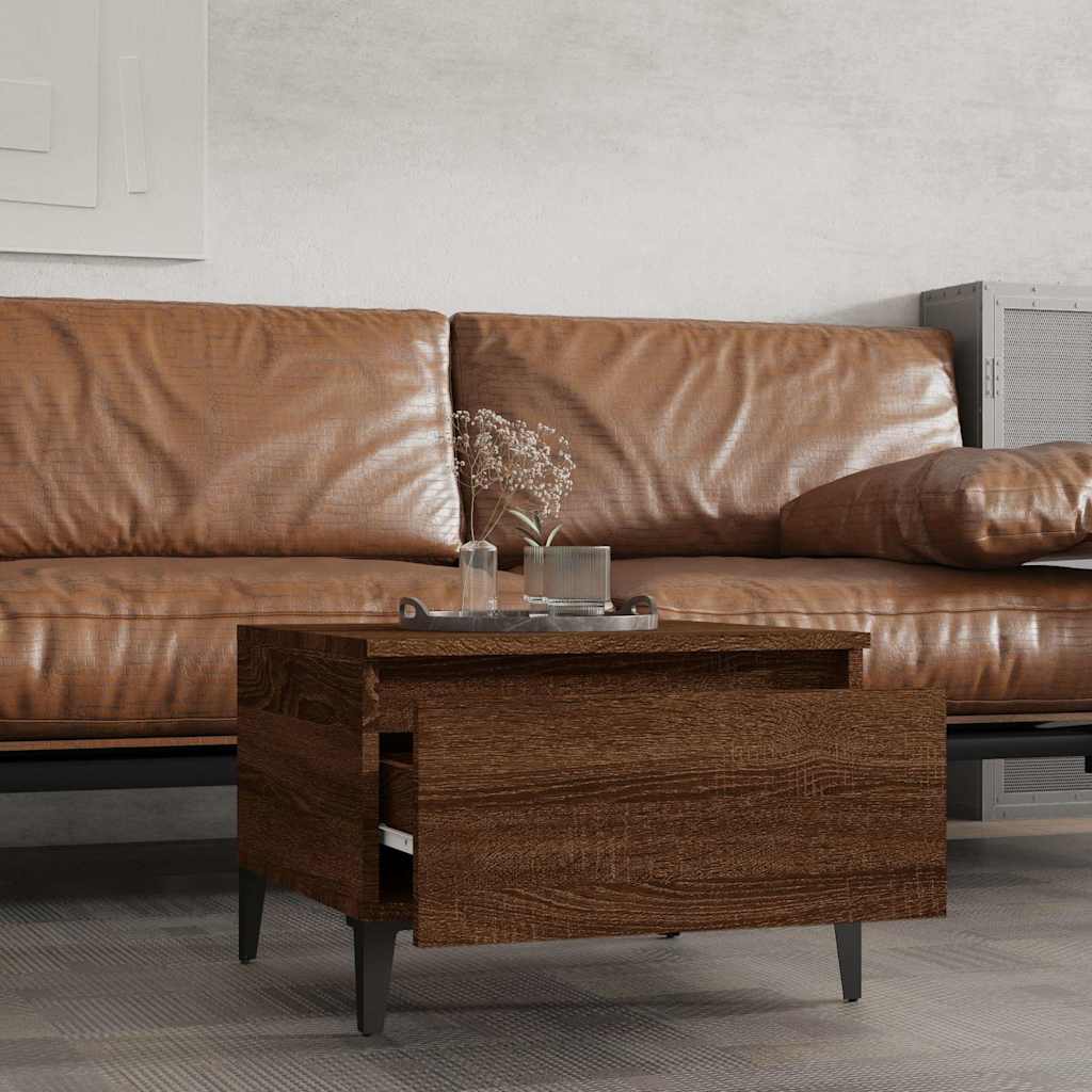 Tavolini 2pz Rovere Marrone 50x46x35cm in Legno Multistrato