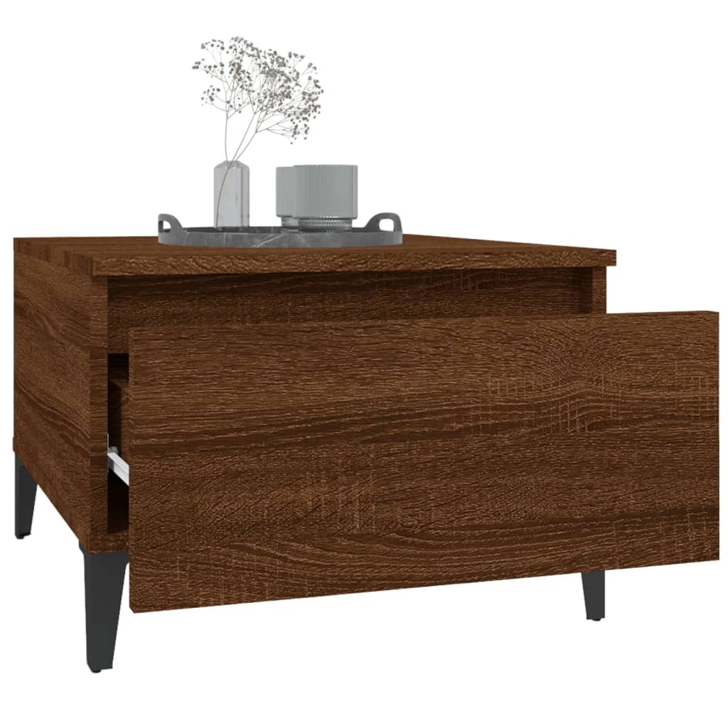 Tavolini 2pz Rovere Marrone 50x46x35cm in Legno Multistrato - homemem39