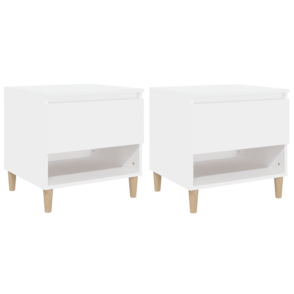 Comodini 2 pz Bianchi 50x46x50 cm in Legno Multistrato - homemem39
