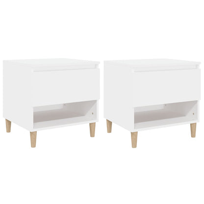Comodini 2 pz Bianchi 50x46x50 cm in Legno Multistrato - homemem39