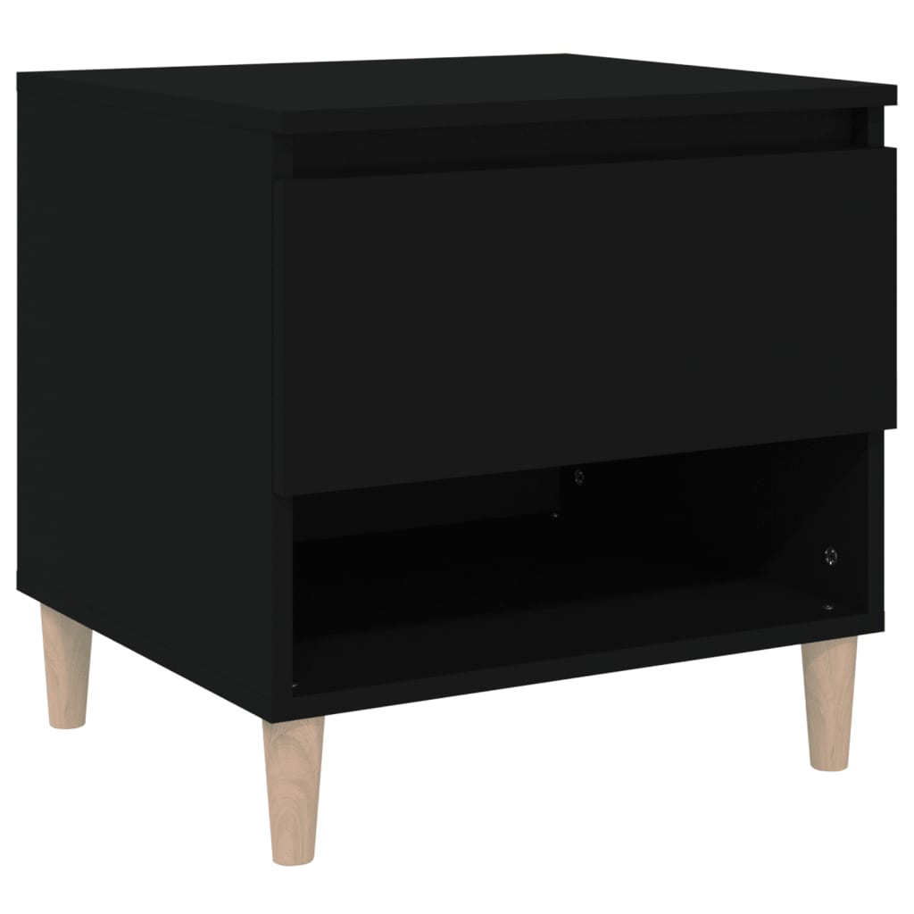 Comodino Nero 50x46x50 cm in Legno Multistrato - homemem39