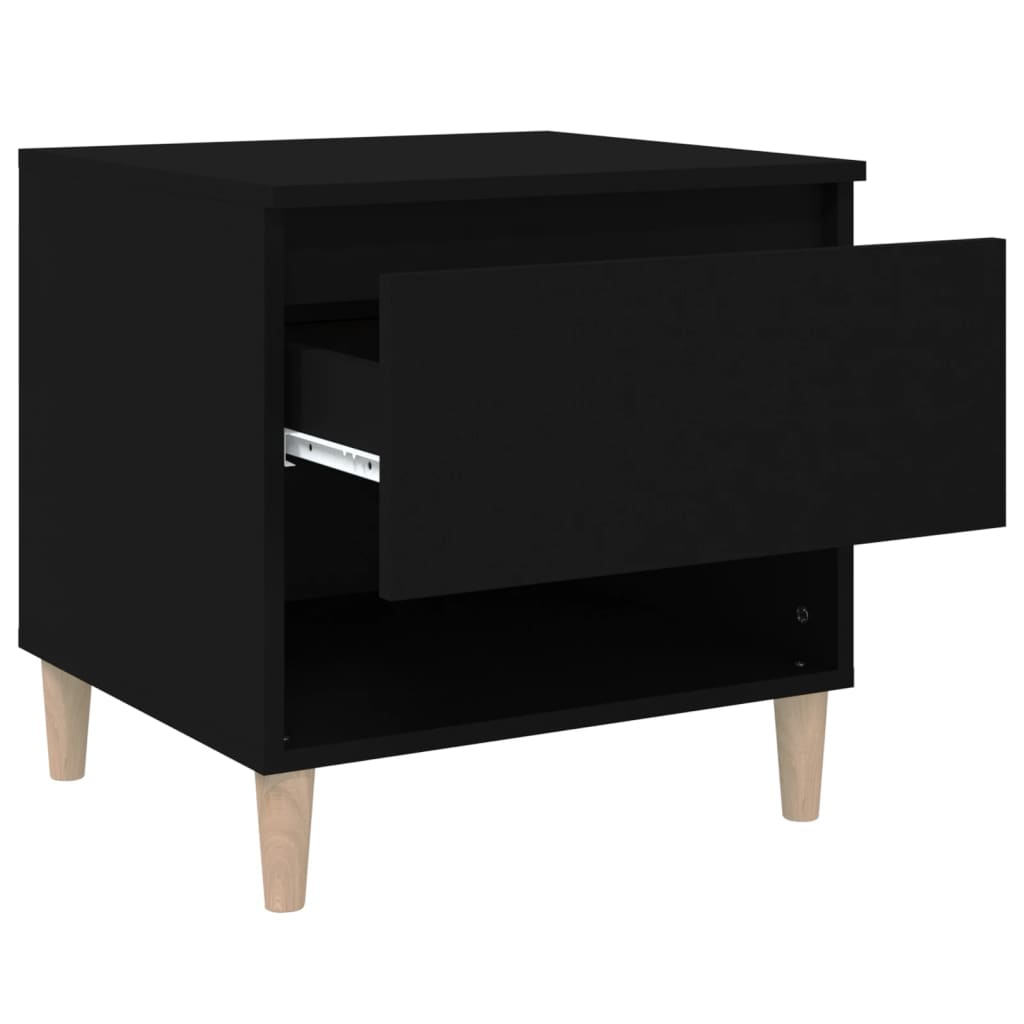 Comodino Nero 50x46x50 cm in Legno Multistrato - homemem39