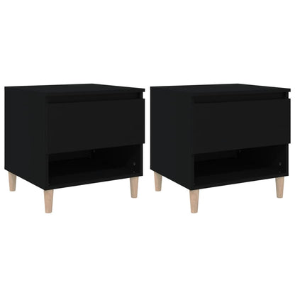 Comodini 2 pz Neri 50x46x50 cm in Legno Multistrato - homemem39