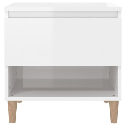 Comodino Bianco Lucido 50x46x50 cm in Legno Multistrato - homemem39