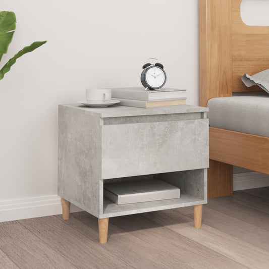 Comodino Grigio Cemento 50x46x50 cm in Legno Multistrato - homemem39