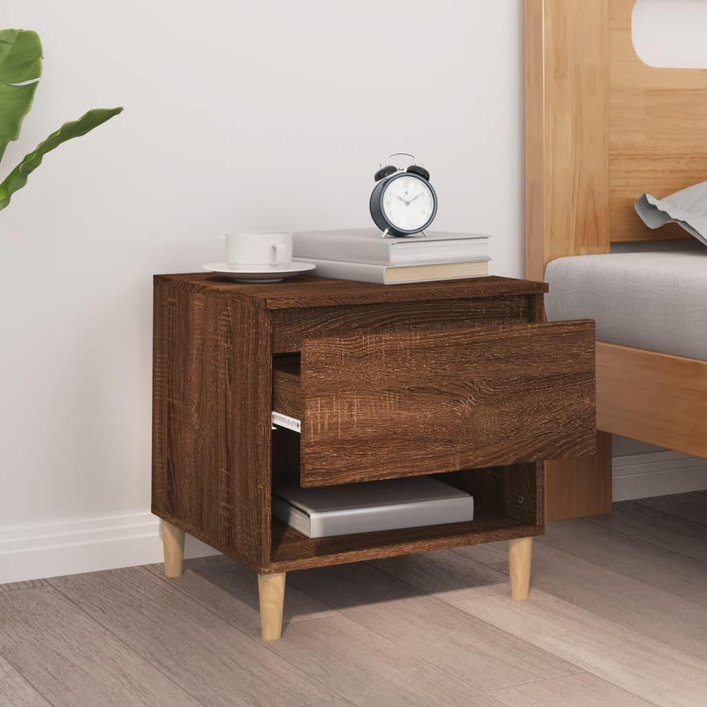 Comodino Rovere Marrone 50x46x50 cm in Legno Multistrato - homemem39