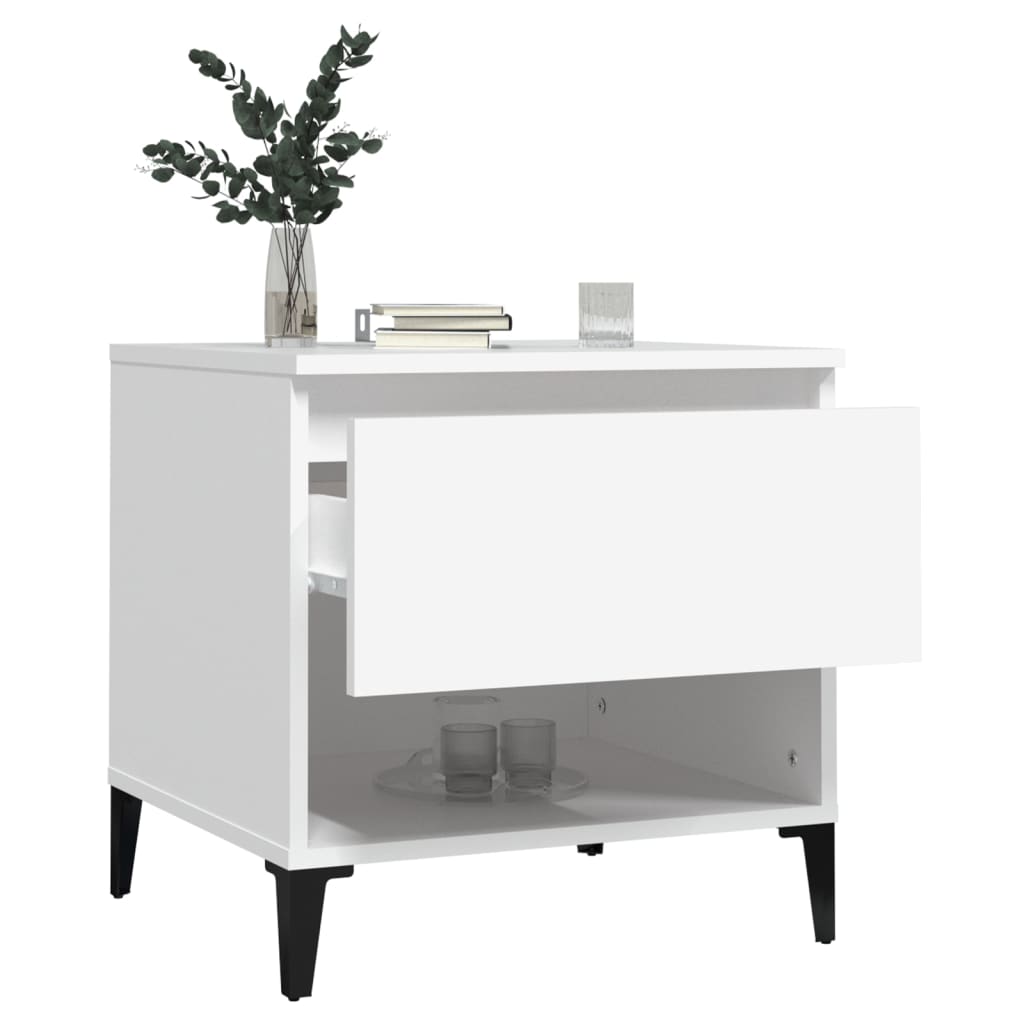 Tavolino Bianco 50x46x50 cm in Legno Multistrato - homemem39