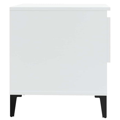 Tavolini 2pz Bianco Lucido 50x46x50 cm in Legno Multistrato