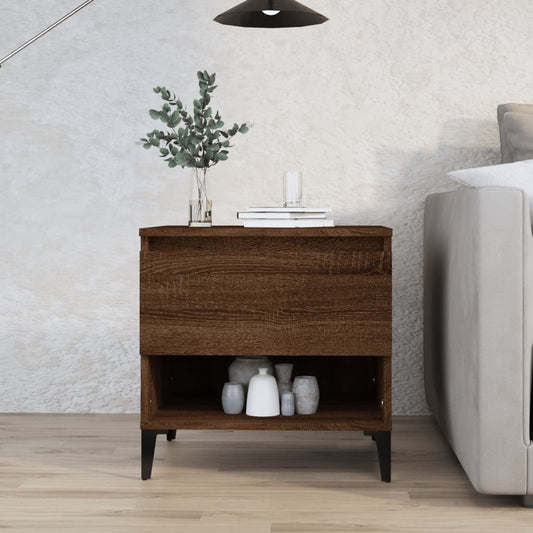 Tavolino Rovere Marrone 50x46x50 cm in Legno Multistrato - homemem39