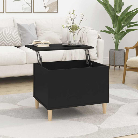 Tavolino da Salotto Nero 60x44,5x45 cm in Legno Multistrato | homemem39