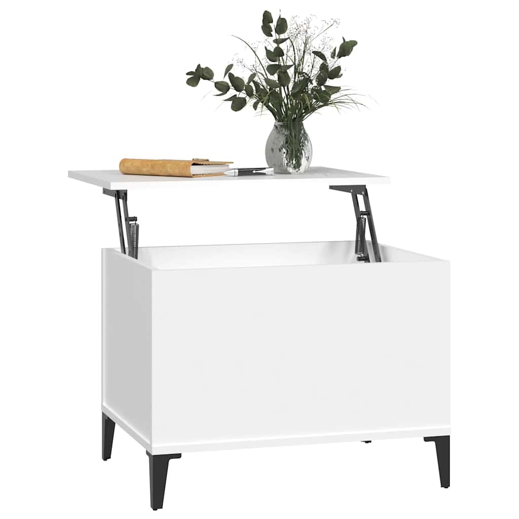 Tavolino da Salotto Bianco 60x44,5x45 cm in Legno Multistrato | homemem39