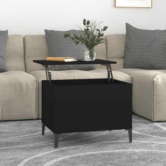 Tavolino da Salotto Nero 60x44,5x45 cm in Legno Multistrato | homemem39