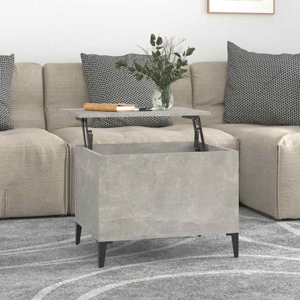 Tavolino Salotto Grigio Cemento 60x44,5x45 cm Legno Multistrato | homemem39