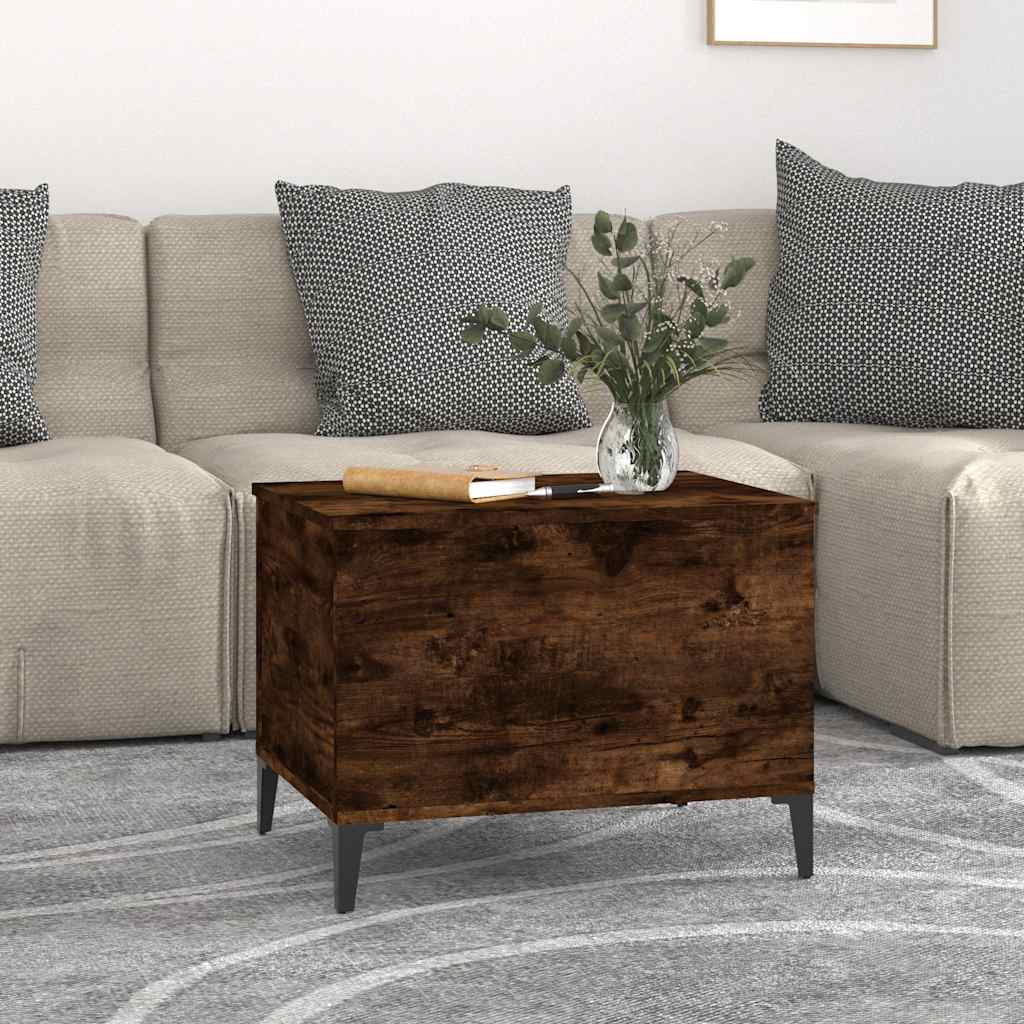 Tavolino da Salotto Rovere Fumo 60x44,5x45 cm Legno Multistrato | homemem39