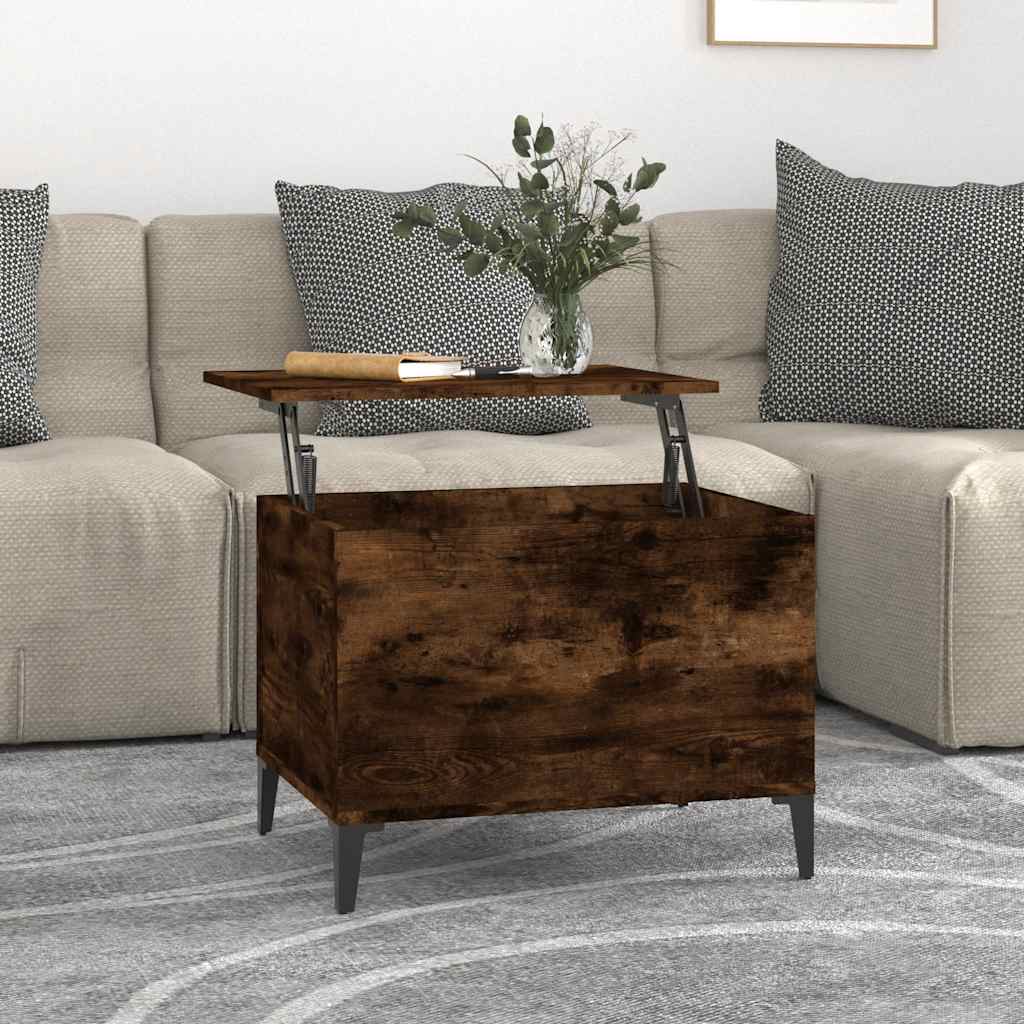 Tavolino da Salotto Rovere Fumo 60x44,5x45 cm Legno Multistrato | homemem39
