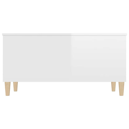 Tavolino Salotto Bianco Lucido 90x44,5x45 cm Legno Multistrato | homemem39