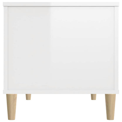 Tavolino Salotto Bianco Lucido 90x44,5x45 cm Legno Multistrato | homemem39