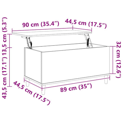 Tavolino Salotto Grigio Cemento 90x44,5x45 cm Legno Multistrato | homemem39