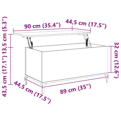 Tavolino Salotto Rovere Marrone 90x44,5x45 cm Legno Multistrato | homemem39