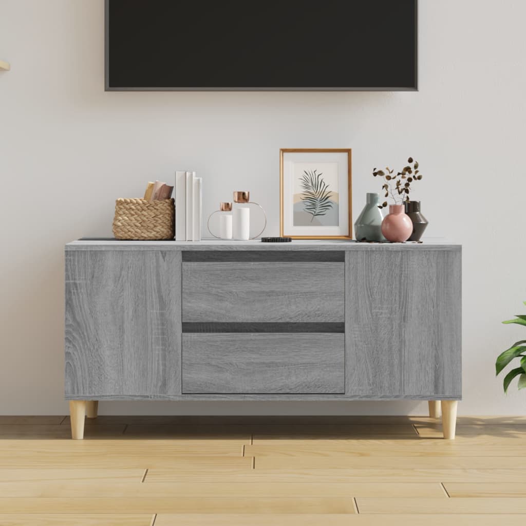 Mobile Porta TV Grigio Sonoma 102x44,5x50 cm Legno Multistrato - homemem39