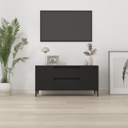 Mobile Porta TV Nero 102x44,5x50 cm in Legno Multistrato - homemem39