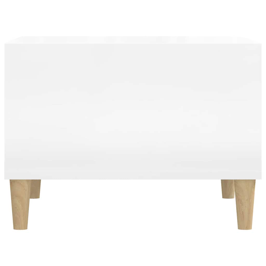 Tavolino Salotto Bianco Lucido 60x50x36,5 cm Legno Multistrato | homemem39