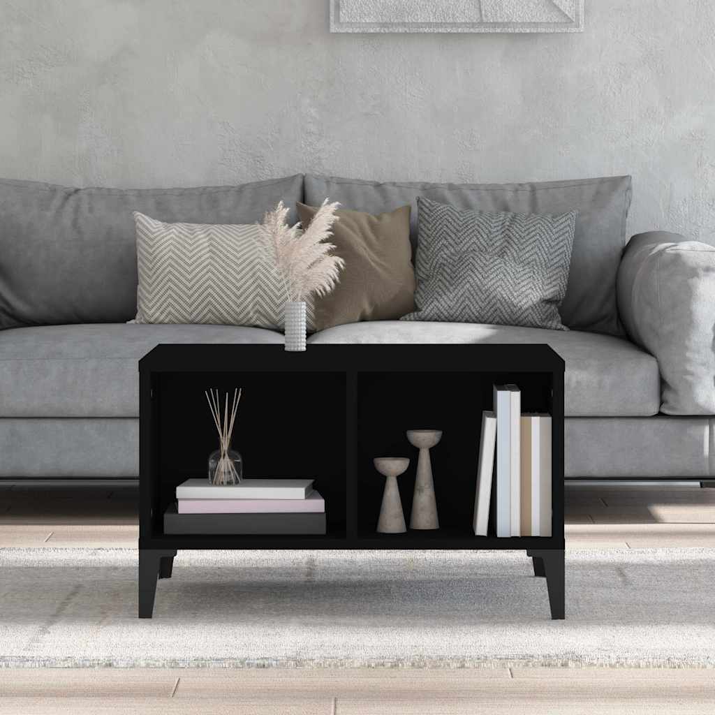 Tavolino da Salotto Nero 60x50x36,5 cm in Legno Multistrato | homemem39