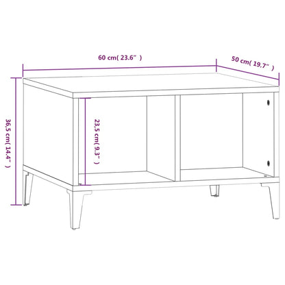 Tavolino Salotto Grigio Cemento 60x50x36,5 cm Legno Multistrato | homemem39