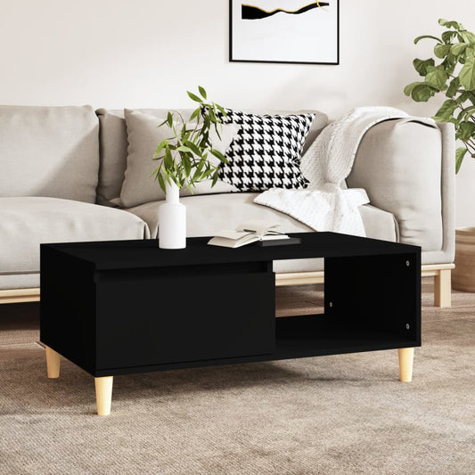 Tavolino da Salotto Nero 90x50x36,5 cm in Legno Multistrato | homemem39