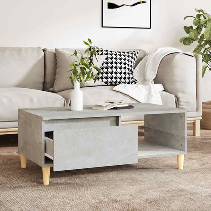 Tavolino Salotto Grigio Cemento 90x50x36,5 cm Legno Multistrato