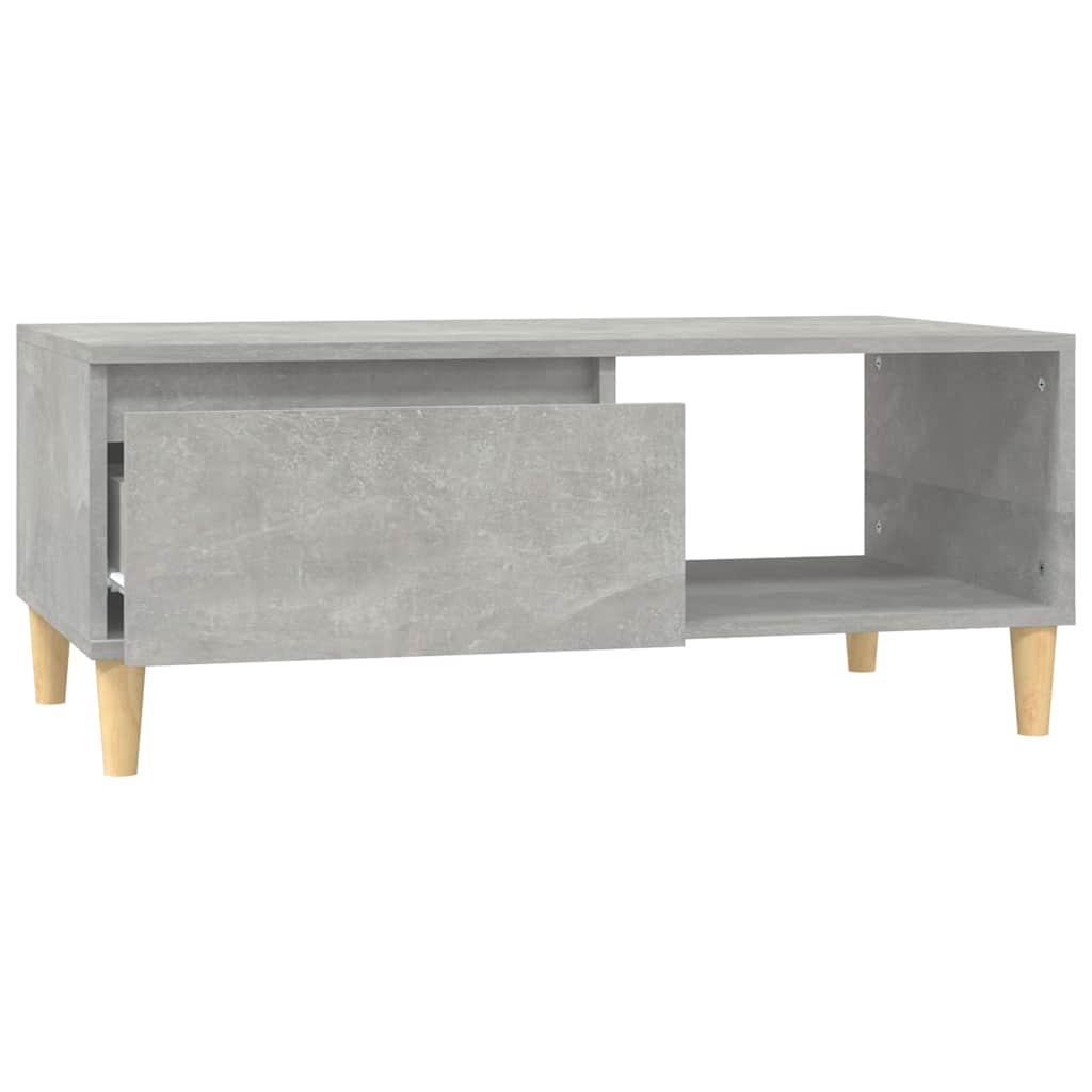 Tavolino Salotto Grigio Cemento 90x50x36,5 cm Legno Multistrato