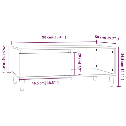 Tavolino Salotto Grigio Cemento 90x50x36,5 cm Legno Multistrato | homemem39