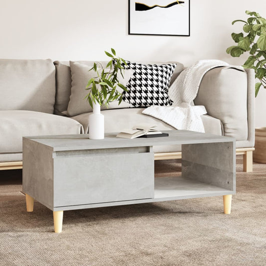 Tavolino Salotto Grigio Cemento 90x50x36,5 cm Legno Multistrato | homemem39