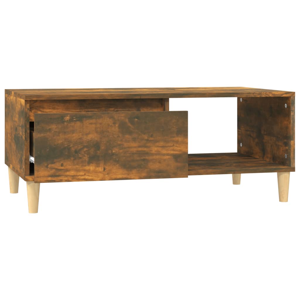 Tavolino da Salotto Rovere Fumo 90x50x36,5 cm Legno Multistrato | homemem39