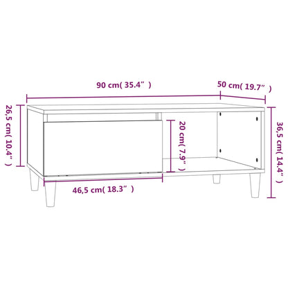 Tavolino da Salotto Rovere Fumo 90x50x36,5 cm Legno Multistrato | homemem39