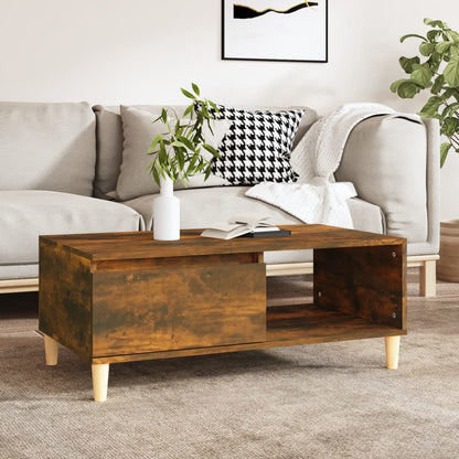 Tavolino da Salotto Rovere Fumo 90x50x36,5 cm Legno Multistrato | homemem39
