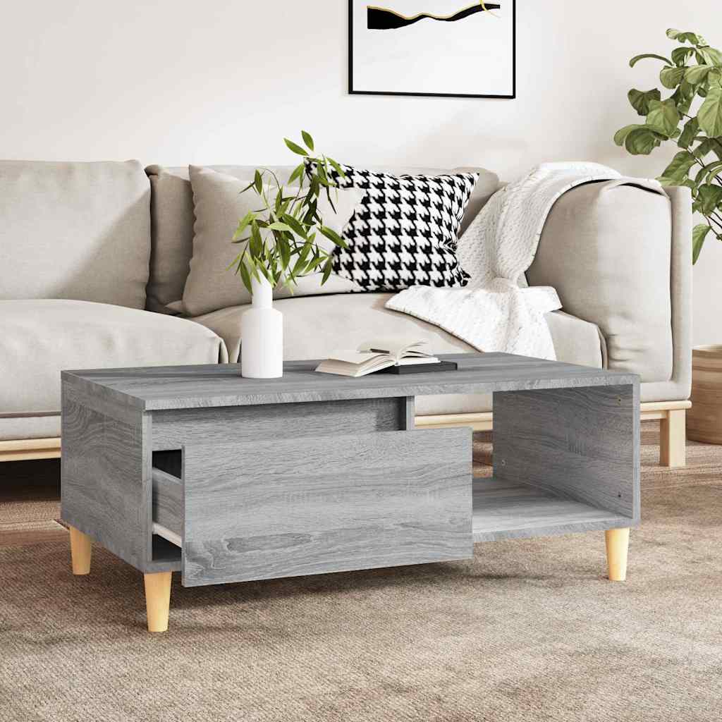 Tavolino Salotto Grigio Sonoma 90x50x36,5 cm Legno Multistrato | homemem39