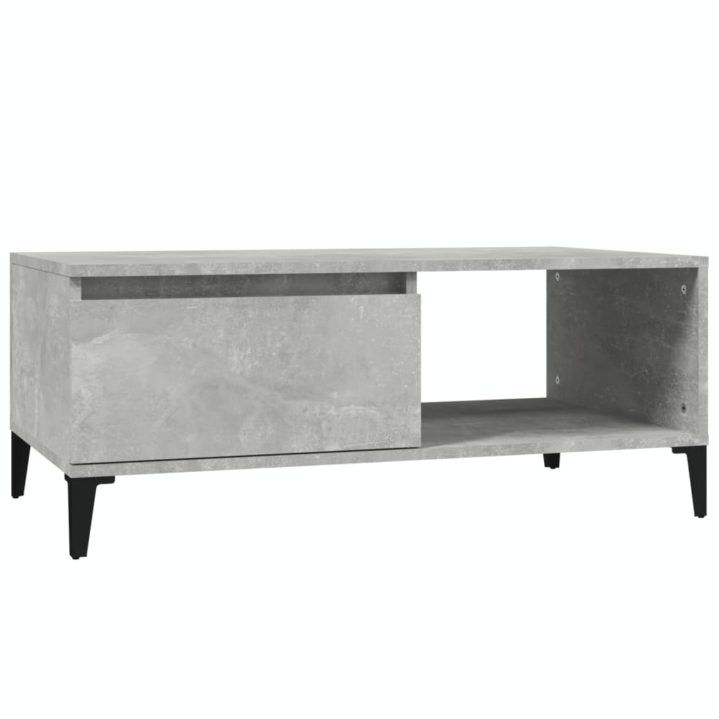 Tavolino Salotto Grigio Cemento 90x50x36,5 cm Legno Multistrato | homemem39