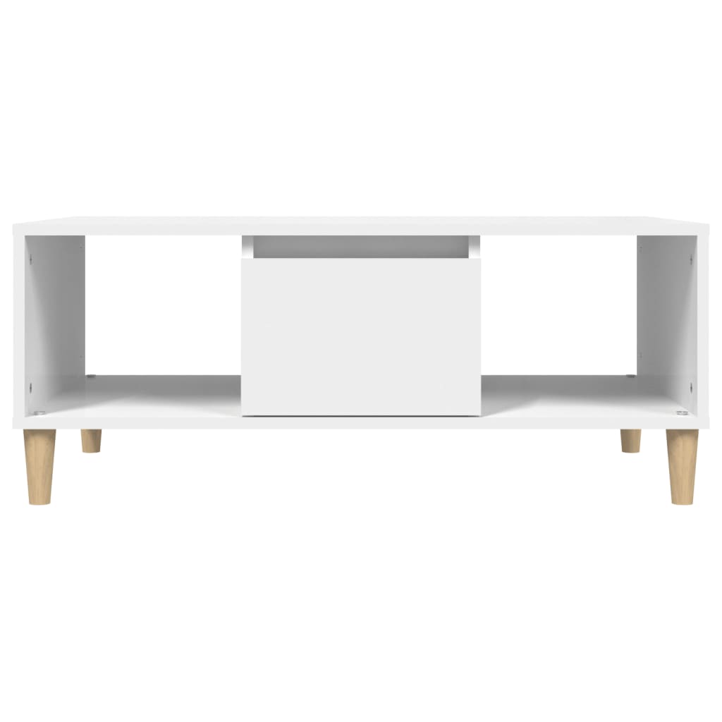 Tavolino da Salotto Bianco 90x50x36,5 cm in Legno Multistrato | homemem39